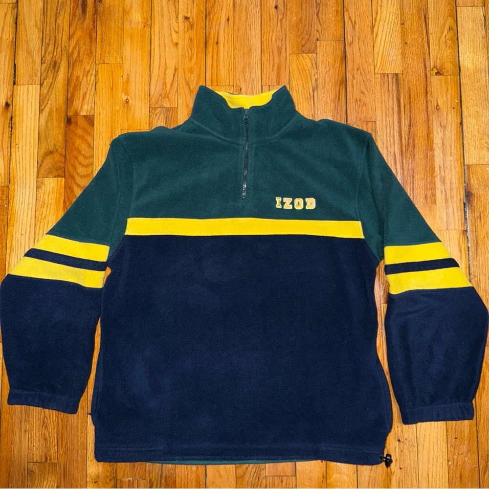 Vintage Izod PerformanceX Halfzip Mock Neck Fleece Color Block  Mens XL